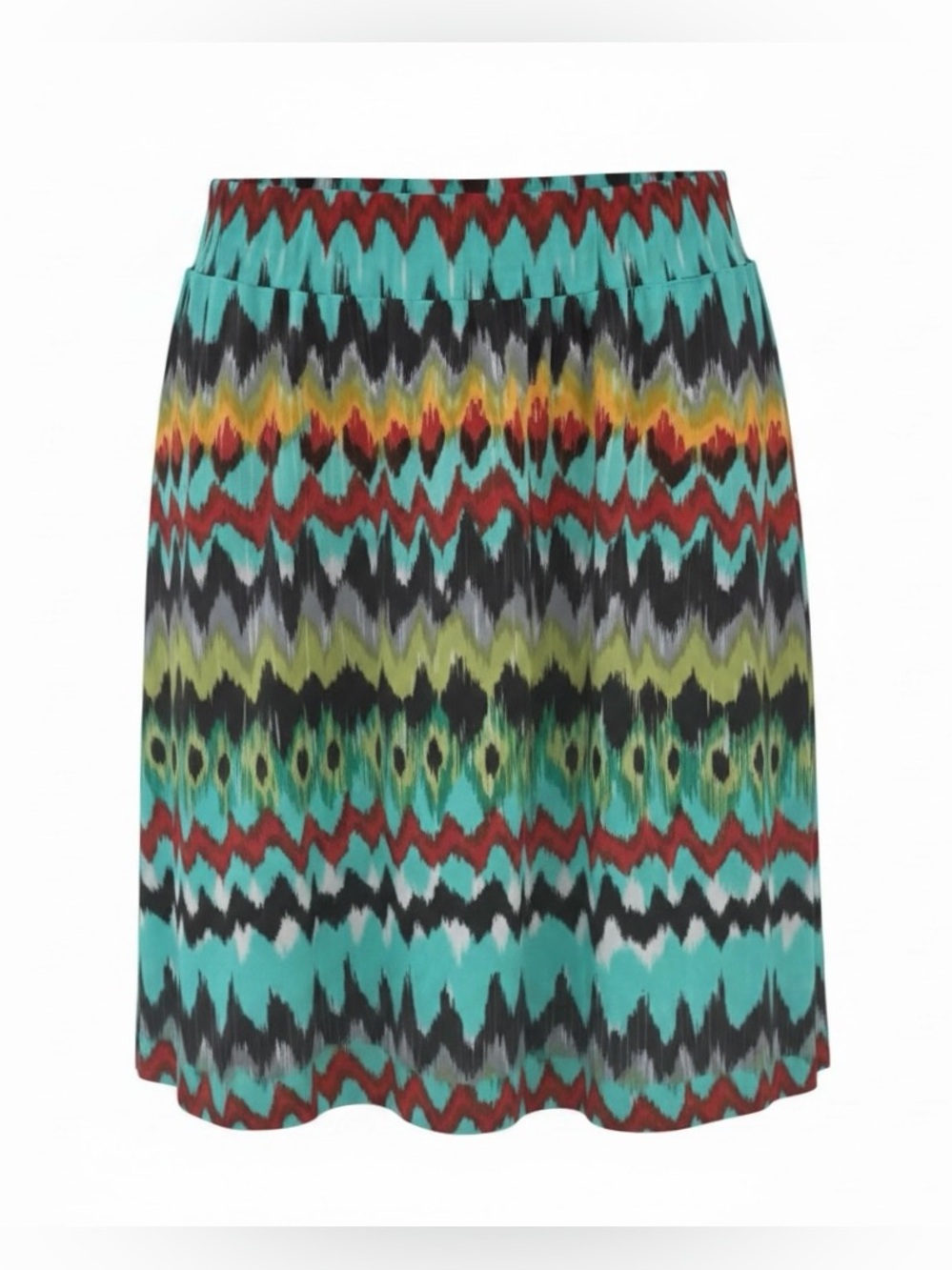 Ellie Kai Multicolor Chevron Ikat Print Pull On Skirt Size XS